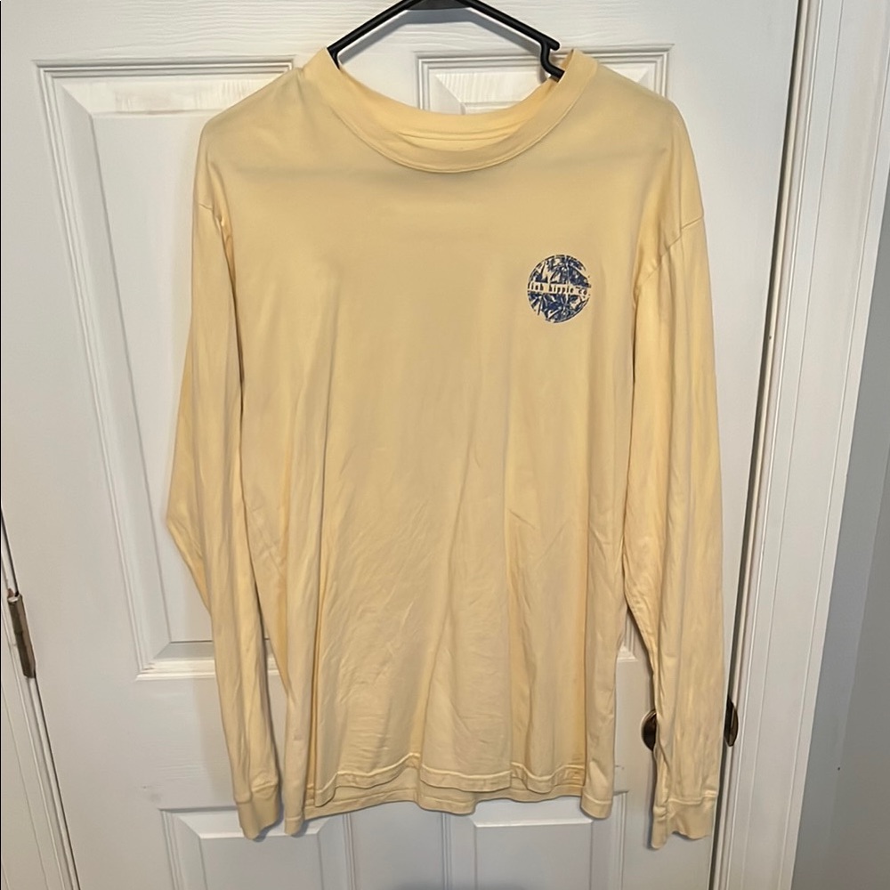 Yellow and Blue Long Sleeve Tees Casual Fit